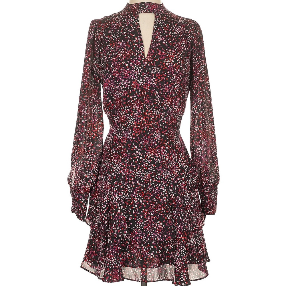 Parker Black and Red Long Sleeve Dress